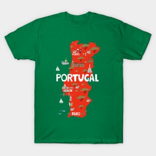 Portugal Illustrated Map T-Shirt